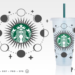 Starbucks Cup,Starbucks cup svg, Moon phases svg,Moon phases starbucks,sun starbucks,png,dxf download for cricut, silhouette, glowforge.
