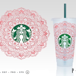 Starbucks Cup,Starbucks cup svg, Starbucks mandala SVG,Venti Stabucks Cold Cup svg,png, download for cricut, silhouette, glowforge.
