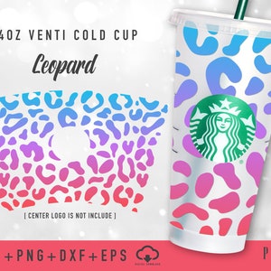 Leopard Print for 24oz venti cold cup Full Wrap svg | Animal print svg | cute venti cold cup svg | Cheetah print  svg  Digital download.