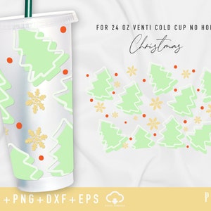 Merry Christmas 24oz venti cold cup no hole  svg | cold cup svg | Christmas  svg |New year wrap svg | Christmas gift Digital download.