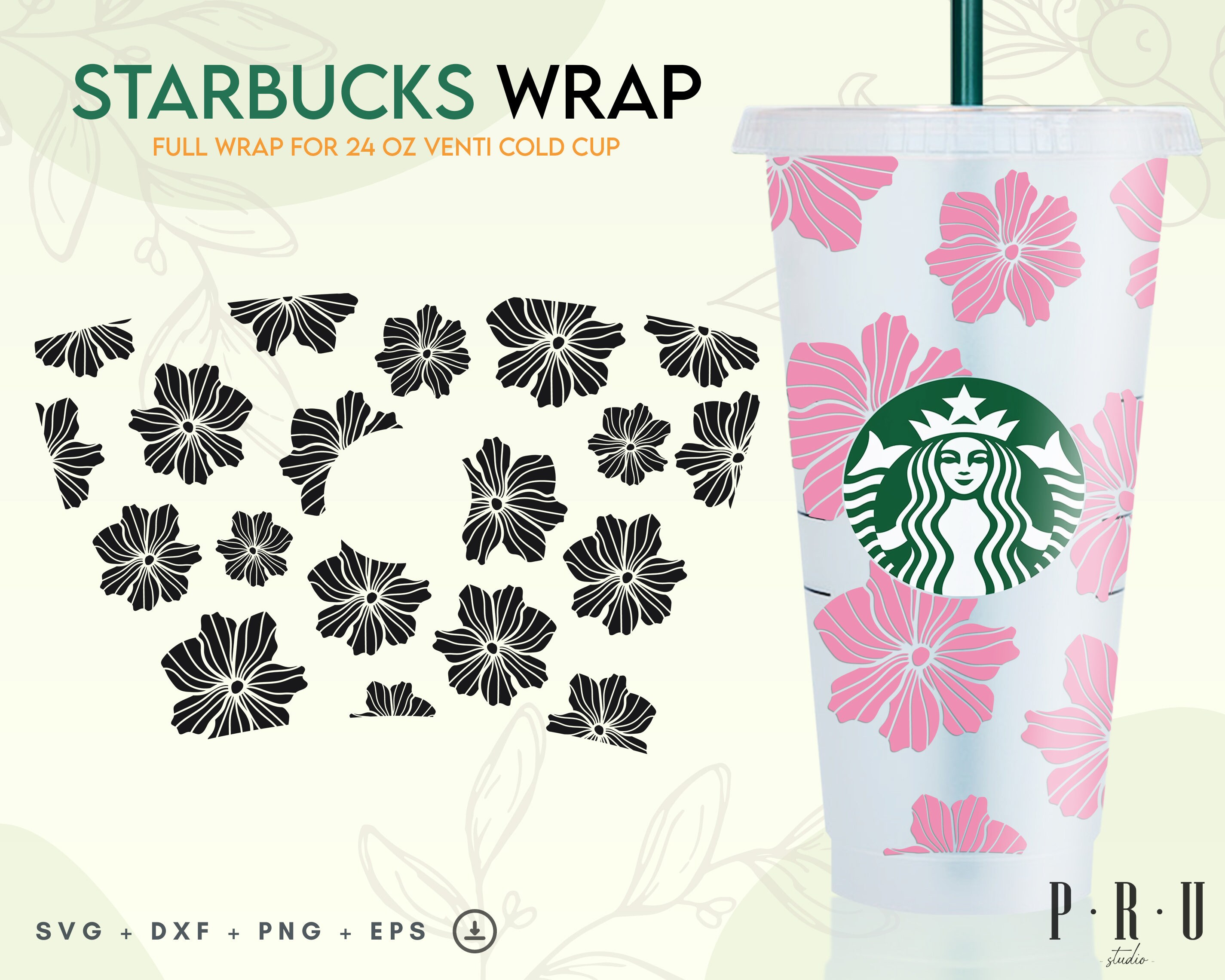 Floral starbucks svg Starbucks cup svg cute flower | Etsy