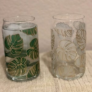 Monstera Full Wrap Libbey Glass Shaped 16 OZ Can Glass Svg - Etsy Canada