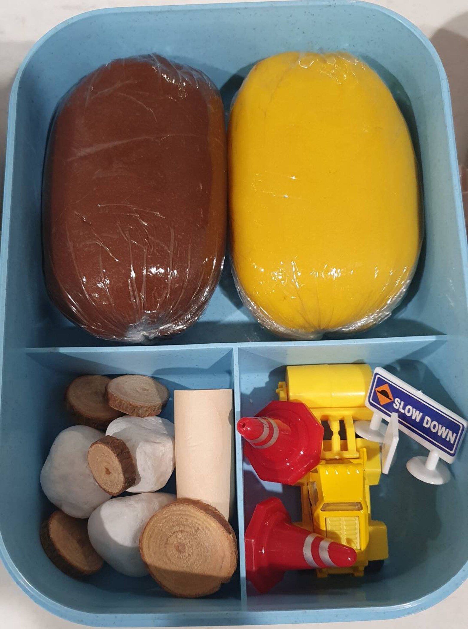 Digger play dough and sensory container Etsy