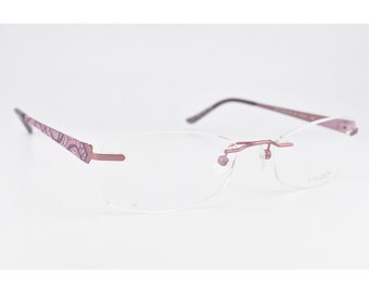 Airlock Eyeglasses Frame Shattered 205 601 Purple Rimless Women 52[]18 135 #4391