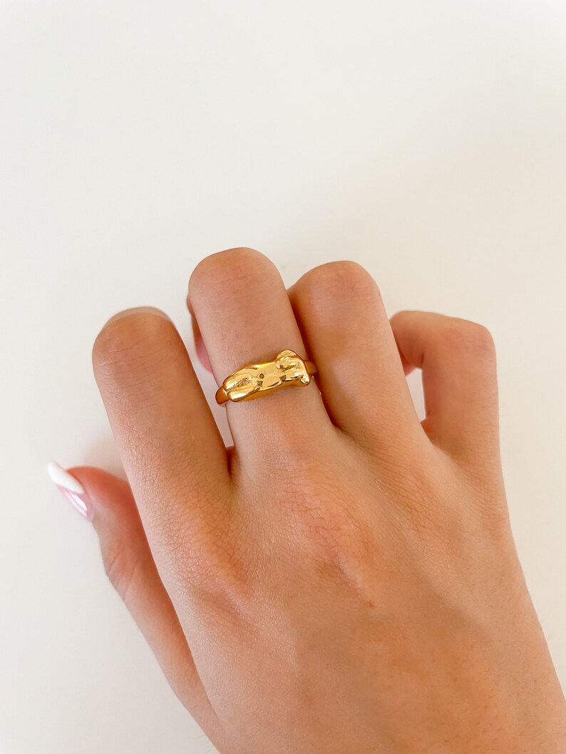 Female Body Ring Gold Ring Greek Naked Woman Femme Etsy