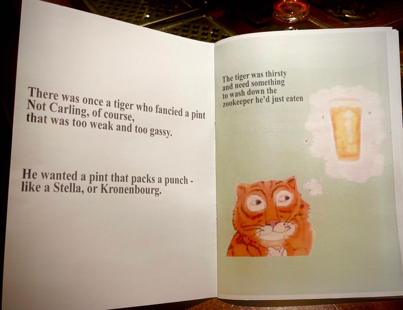 The Tiger Who Came for a Pint Full Book Replica Etsy
