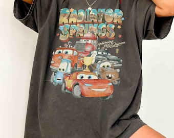 Retro Comfort Colors Radiator Springs Cars Movie Shirt, Lightning McQueen Shirt, Cars Movie Disney Shirt, Disney Family Trip Shirt
