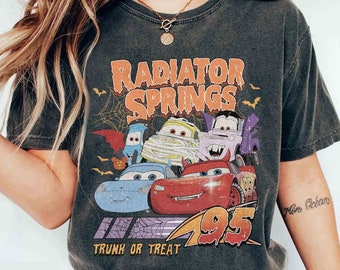 Retro Radiator Springs Cars Movie Halloween Shirt, Lightning McQueen Halloween Shirt, Disney Halloween Trip, Halloween Party, Halloween Gift