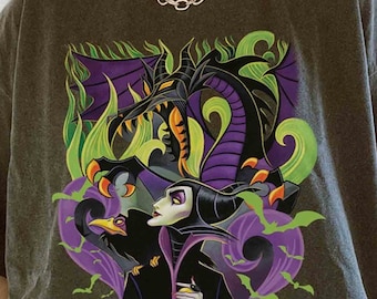 Retro Comfort Colors Maleficent Shirt, Halloween Villains T-Shirt, Maleficent Witch Sweatshirt, Disney Halloween 2026 Shirt, Halloween Gift