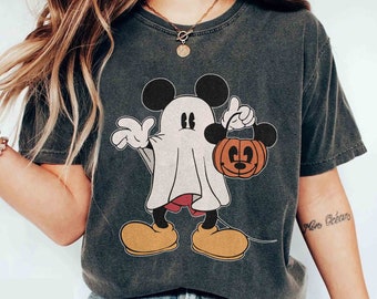 Retro Mickey Ghost Halloween Comfort Colors Shirt, Mickey Spooky Season Shirt, Mickey's Not So Scary Halloween Shirt, Halloween Pumpkin Tee