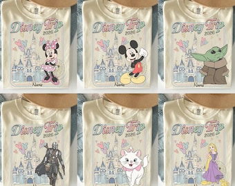 Custom Retro Disney Trip 2026 Shirts, Family Vacation 2026 Shirt, Disney Castle Tee, Disney Family Trip Shirt, Personalized Disney Shirt