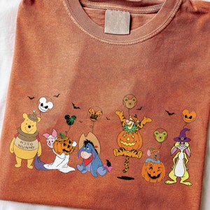 Halloween Winnie the Pooh Pumpkin Shirt, Pooh bear Piglet Eeyore WDW Disneyland Spooky season, Disney Halloween Shirt, Halloween Gift
