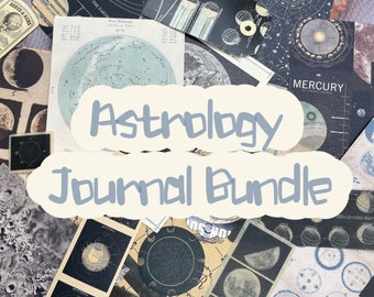 Celestial Journal Kit, Astrology Journal Bundle,Stars, Zodiac Ephemera for Journaling, Junk journal, Scrapbook, Art Collage, and Cards