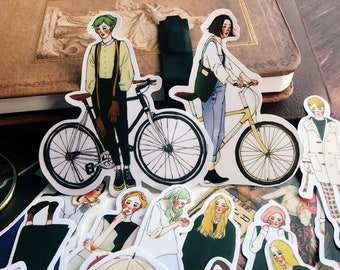 La Dolce Vita Girl Stickers: Fashion Ephemera for Journals (25/50pcs)