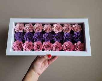 6x14 Mixed Flower Shadowbox | Flower Frame | Custom Gift | Love | Valentine's Day | Anniversary | Decor | Gift | Roses