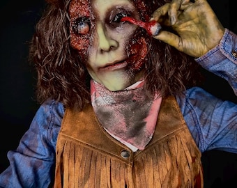 —Hecho a pedido— Máscara de silicona con ojos y piel removibles, efecto de ojos saltones (CO)