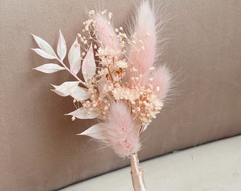 Getrocknete Boutonnieres, Rustikaler Trockenblumenstrauß, Blumentrockenarrangement, Hochzeit Boho Bouquet, Boutonnières für Mann