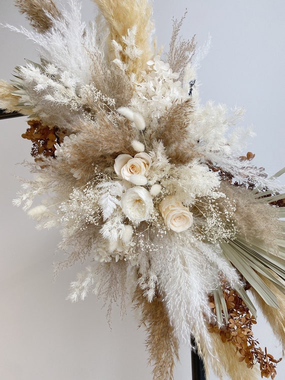 Fleurs de mariage arche fleurs séchées pampa herbe boho décor - Etsy France