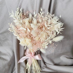 Dried flower bouquet wedding bridal bouquet boho bouquet bridesmaid bouquet blush pink dried flowers babys breath flowers home decor rustic