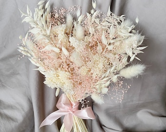 Dried flower bouquet wedding bridal bouquet boho bouquet bridesmaid bouquet blush pink dried flowers babys breath flowers home decor rustic