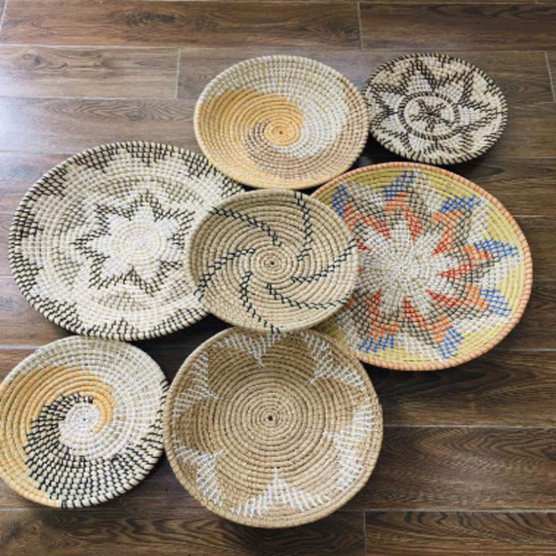 Basket Wall Decor Set of 7 Wall Baskets Hanger Wall Plate Etsy