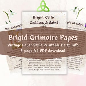 Brigid Goddess Grimoire Reference Pages for Beginner Witches (A4 Printable PDF)
