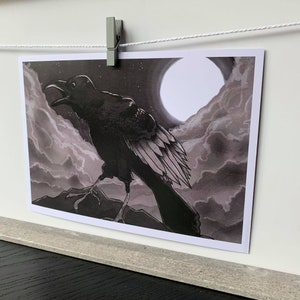 Dark Crow, A5 illustration print