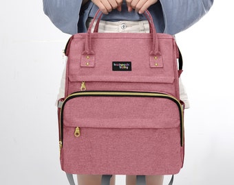 Bolsa de pañales multifuncional Bolsa de pañales de mochila, Bolsa de bebé, Mochila, Bolsa de pañales con portal de carga USB