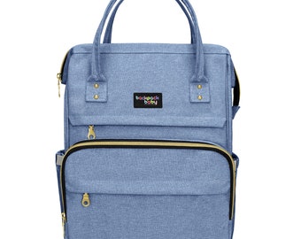 Bolsa de pañales, bolsa de bebé, mochila, bolsa de pañal con portal de carga USB, mochila multifuncional de bolsa de pañales