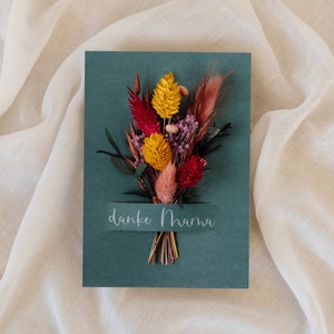 Muttertag Geschenk Grußkarte mit Trockenblumen, Geschenkidee, Geschenk zum Muttertag, Muttertagskarte, Muttertagsgeschenk bunt