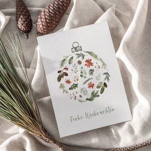 Weihnachtskarte A6, Weihnachtsgeschenk, Strukturpapier, Karte, Moderne Postkarte zu Weihnachten, Grußkarte, Advent, Wasserfarbe, Aquarell