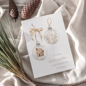 Weihnachtskarte A6, Weihnachtsgeschenk, Strukturpapier, Karte, Moderne Postkarte zu Weihnachten, Grußkarte, Advent, Wasserfarbe, Aquarell
