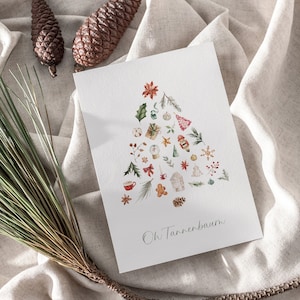 Weihnachtskarte A6, Weihnachtsgeschenk, Strukturpapier, Karte, Moderne Postkarte zu Weihnachten, Grußkarte, Advent, Wasserfarbe, Aquarell