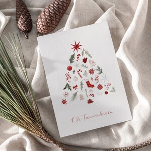 Weihnachtskarte A6, Weihnachtsgeschenk, Strukturpapier, Karte, Moderne Postkarte zu Weihnachten, Grußkarte, Advent, Wasserfarbe, Aquarell