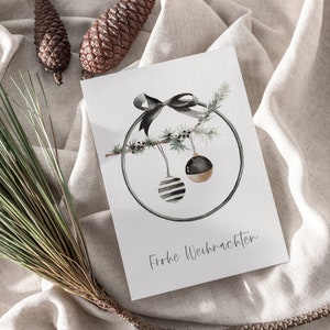 Weihnachtskarte A6, Weihnachtsgeschenk, Strukturpapier, Karte, Moderne Postkarte zu Weihnachten, Grußkarte, Advent, Wasserfarbe, Aquarell