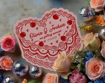 Vintage Heart Wedding Invitation Template | Digital Download | DIY Wedding Invite Template | Instant Download