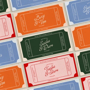 Ticket Save The Date Vorlage | Digitaler Download | DIY Hochzeitsdatum-Ankündigungsvorlage | Sofort Download