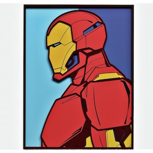 Suit Inventor Layered Design per il taglio, Superhero Vector file per taglio laser e carta, Superhero Vector SVG Mandala per Cricut, Glowforge
