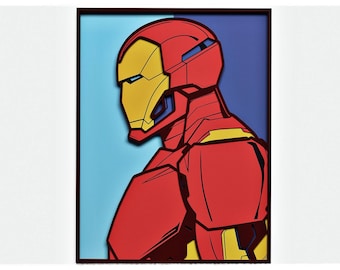 Suit Inventor Layered Design for cutting, Superhero Vector file for laser and paper cut, Superhero Vector SVG Mandala for Cricut, Glowforge