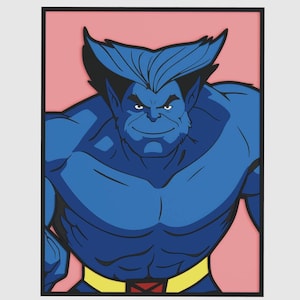 Beast Superhero Layered Design per il taglio, file vettoriale di Comic Book Hero per taglio laser e carta, Superhero Vector SVG Mandala per Cricut