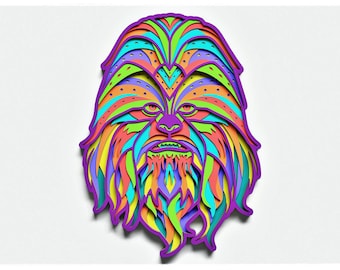 Furry Sidekick Layered Design for cutting, Furry Sidekick Vector file for laser and paper cut, Furry Sidekick Vector SVG Mandala for Cricut