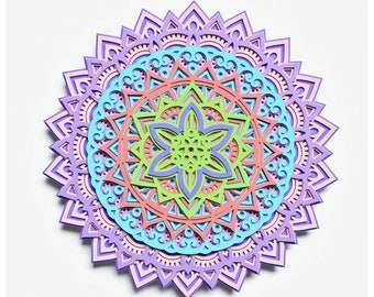 Mandala v5 Layered Design for cutting, Mandala files for laser and paper cut, Classic Vector SVG Mandala for Cricut, Glowforge, etc.