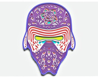 Dark Hero Layered Design for cutting, Space Hero Vector file for laser and paper cut, Dark Hero Vector SVG Mandala for Cricut