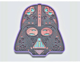 Space Helmet Layered Design para corte, Space Helmet Vector file para corte láser y papel, Space Helmet Vector SVG Mandala for Cricut