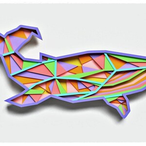 Whale Layered Design for cutting, Vector file for laser and paper cut, Whale Vector SVG Mandala for Cricut, Glowforge, etc.