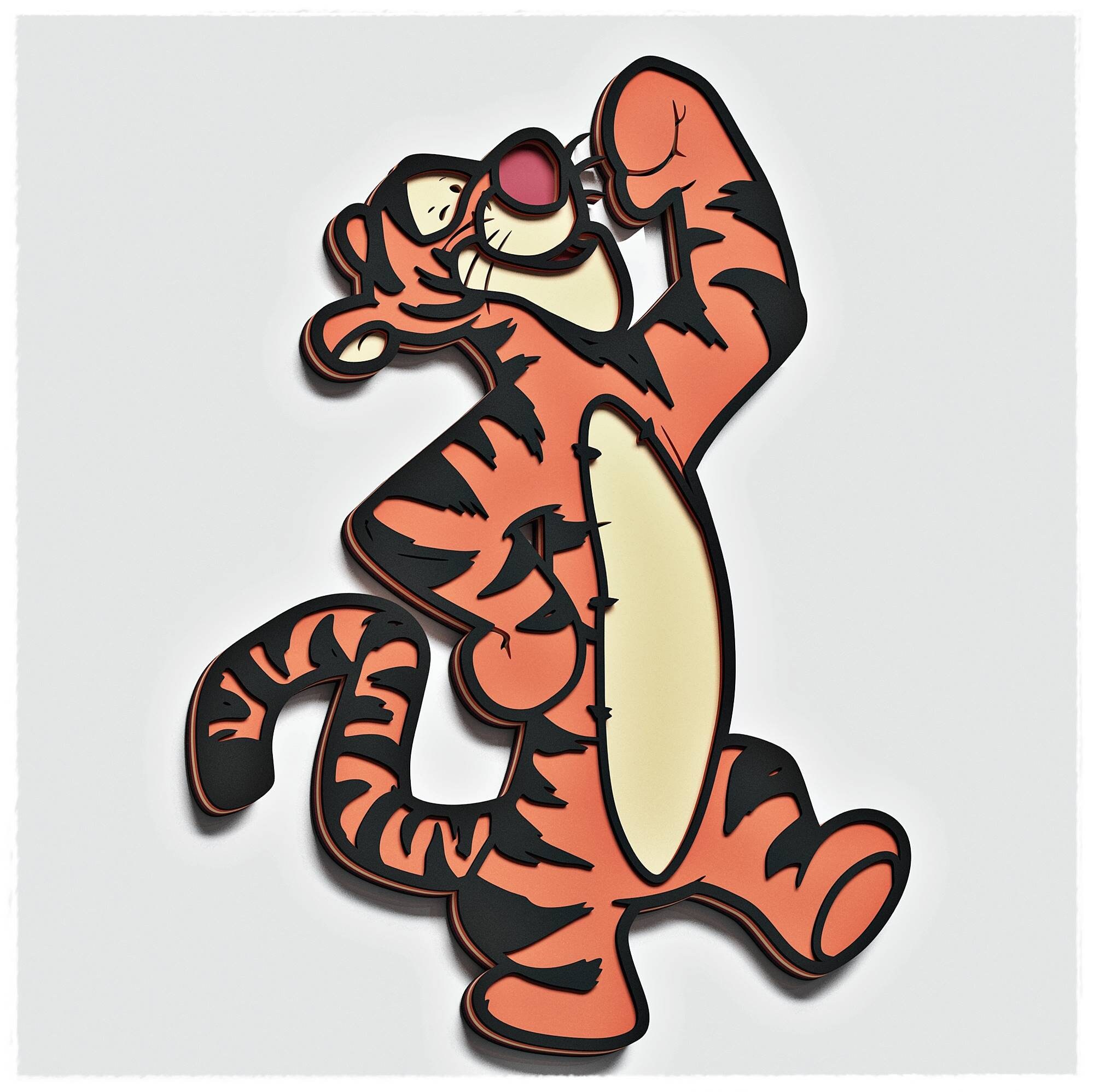 Tigger Vector File Cartoon Tiger V2 Layered Design for Cutting, Tiger Vector File for ...