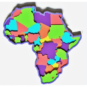 Africa Map Layered Design for cutting, Vector file for laser and paper cut, Africa Map Vector SVG Mandala for Cricut, Glowforge, etc.