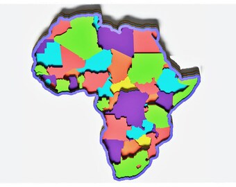 Africa Map Layered Design for cutting, Vector file for laser and paper cut, Africa Map Vector SVG Mandala for Cricut, Glowforge, etc.