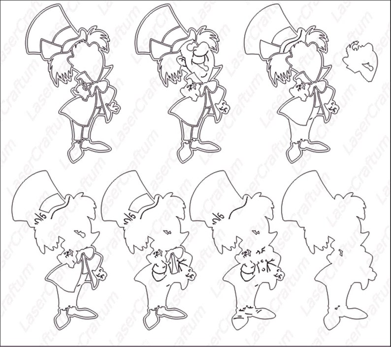 Hatter Text Cartoon Hatter Layered Design for Cutting, Hatter Vector File for Laser ...