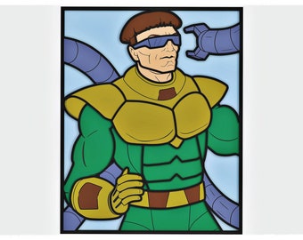 Villian Gelaagd Ontwerp voor snijden, Superhero Vector bestand voor laser en papier snijden, Superheld Vector SVG Mandala voor Cricut, Glowforge
